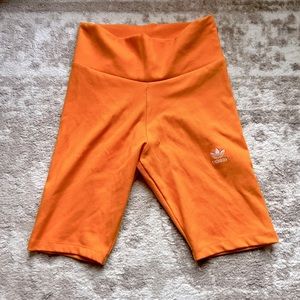 Adidas biker shorts- orange, size medium